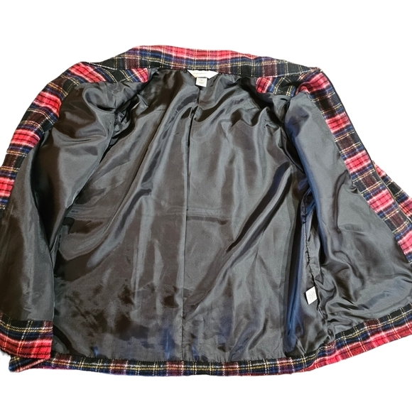 Christopher & Banks Women's Wool Blend Plaid Zip-Up Trucker Jacket Shacket - Picture 9 of 10